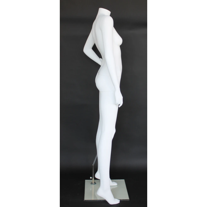 STW115-WT - Matte White Headless Female Mannequin Left Hand on Hip