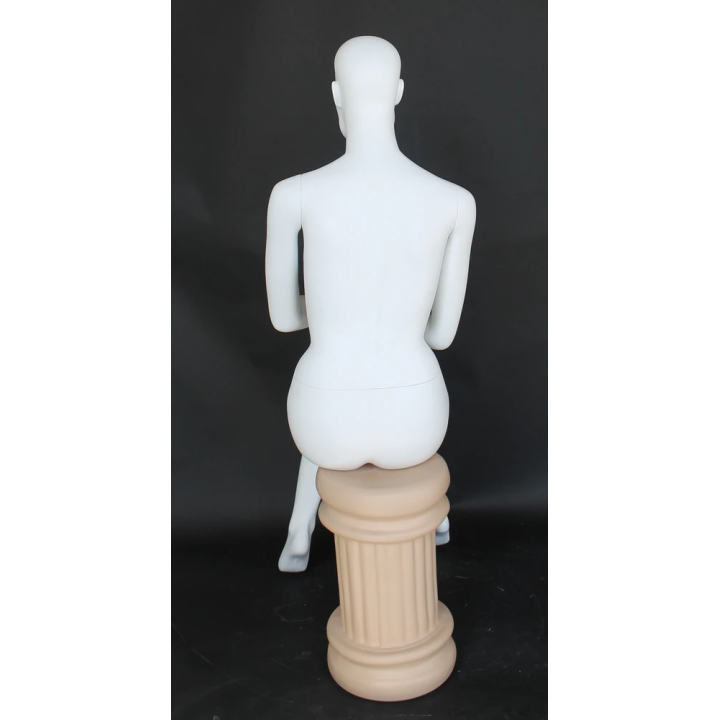 Female Sitting Mannequin with Featured Face in Matte white  SFW42-WT