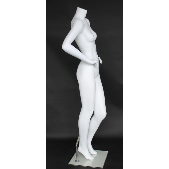 STW116-WT - Matte White Headless Female Mannequin both Hands on Hip