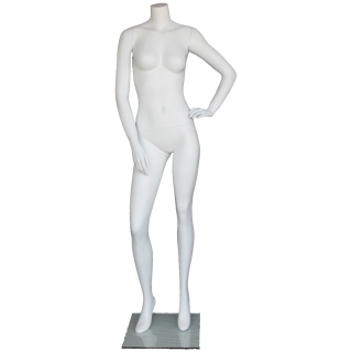 STW118-WT - Matte White Headless Female Mannequin Left Hand On Hip