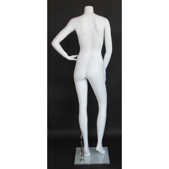 STW118-WT - Matte White Headless Female Mannequin Left Hand On Hip