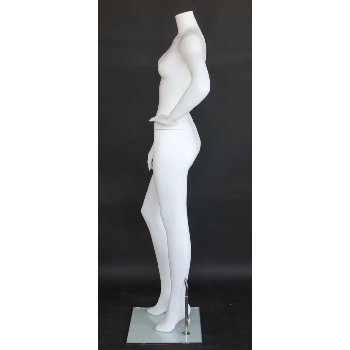 STW118-WT - Matte White Headless Female Mannequin Left Hand On Hip